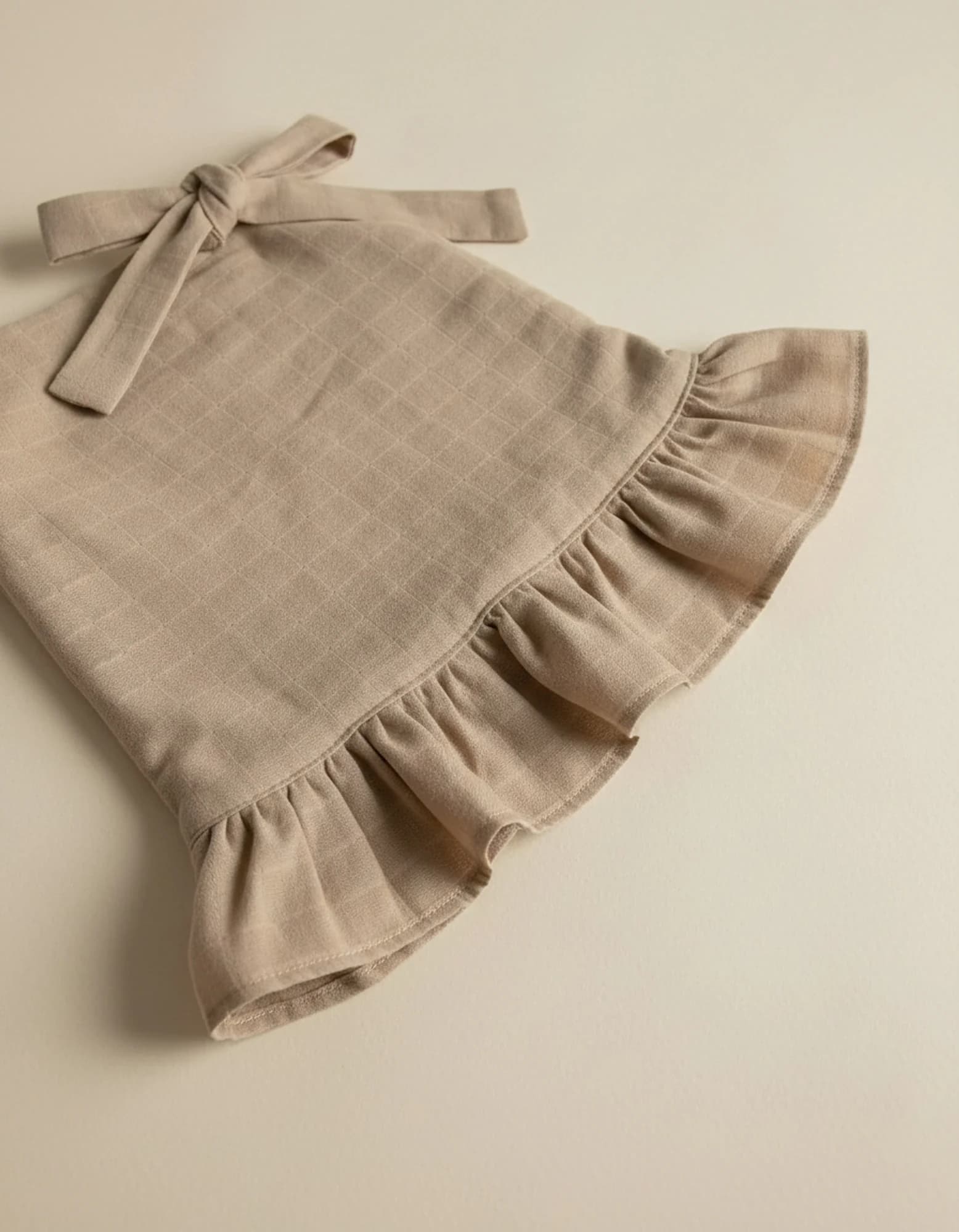 Puset Ortusu/Bebek Arabasi Ortusu %100 Pamuk Muslin Bej Firfirli BabyNest görsel 7