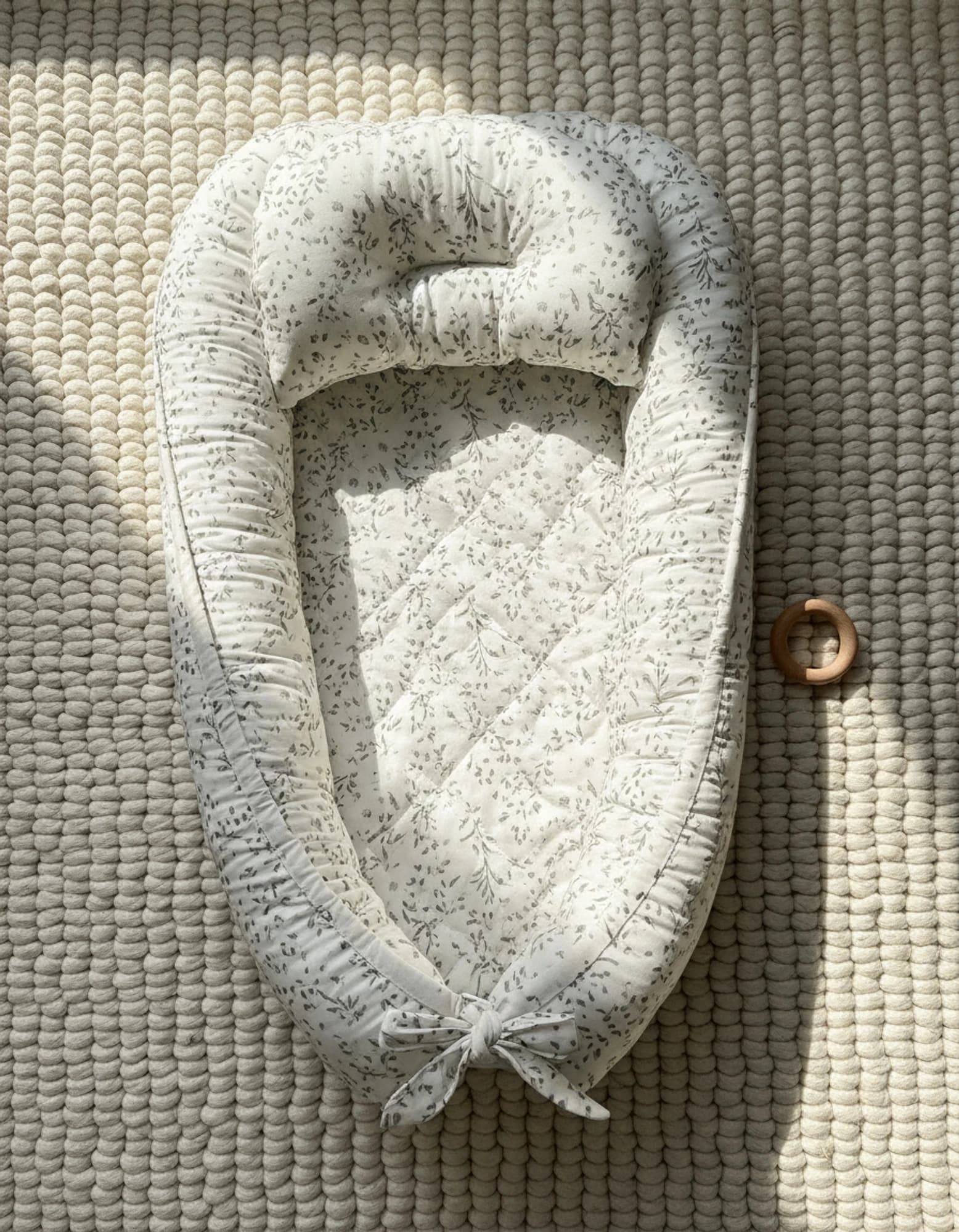 Yatak Ve Ortopedik Yastik Mint Ve Gri Cizgili BabyNest görsel 5