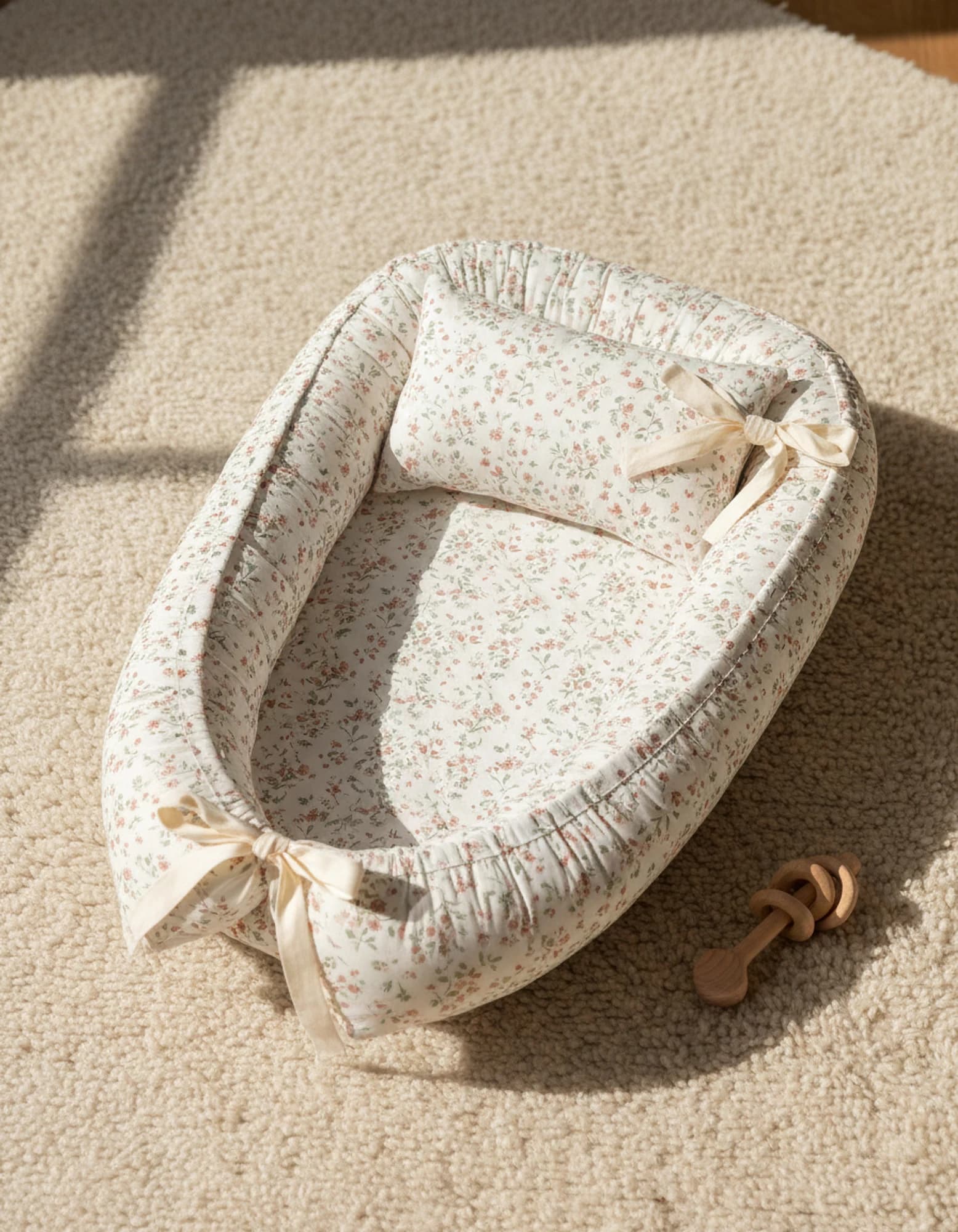 Yatak Ve Ortopedik Yastik Mint Ve Gri Cizgili BabyNest görsel 11