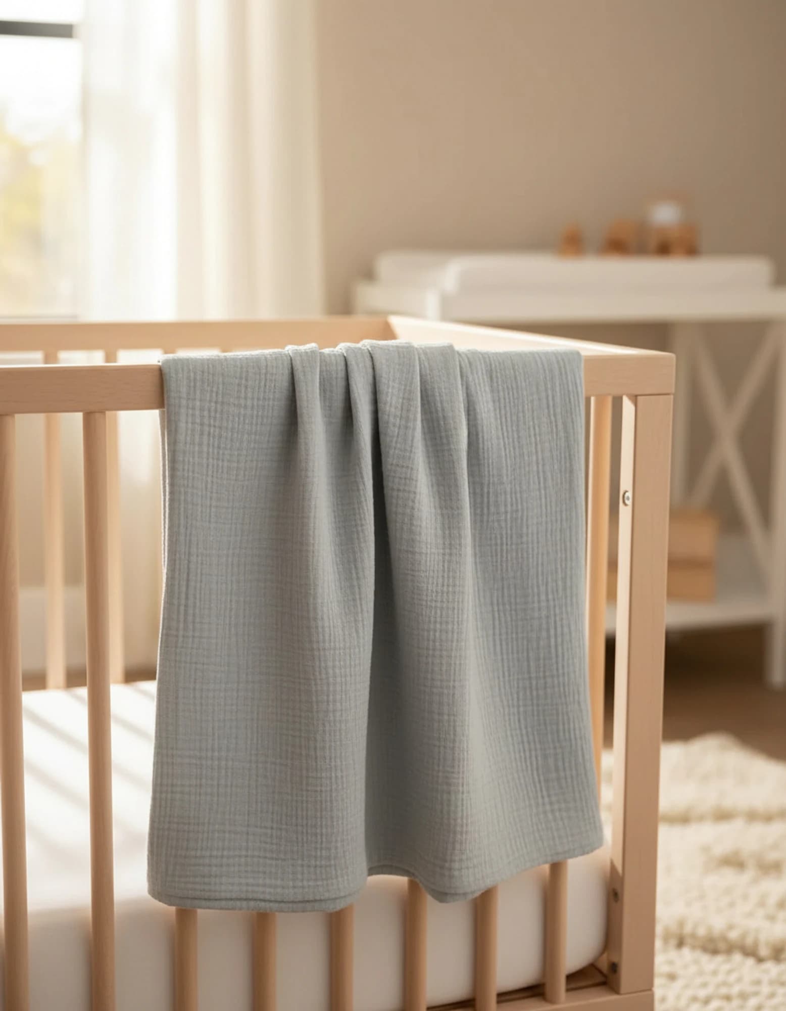 Muslin Ortu Gri BabyNest görsel 5