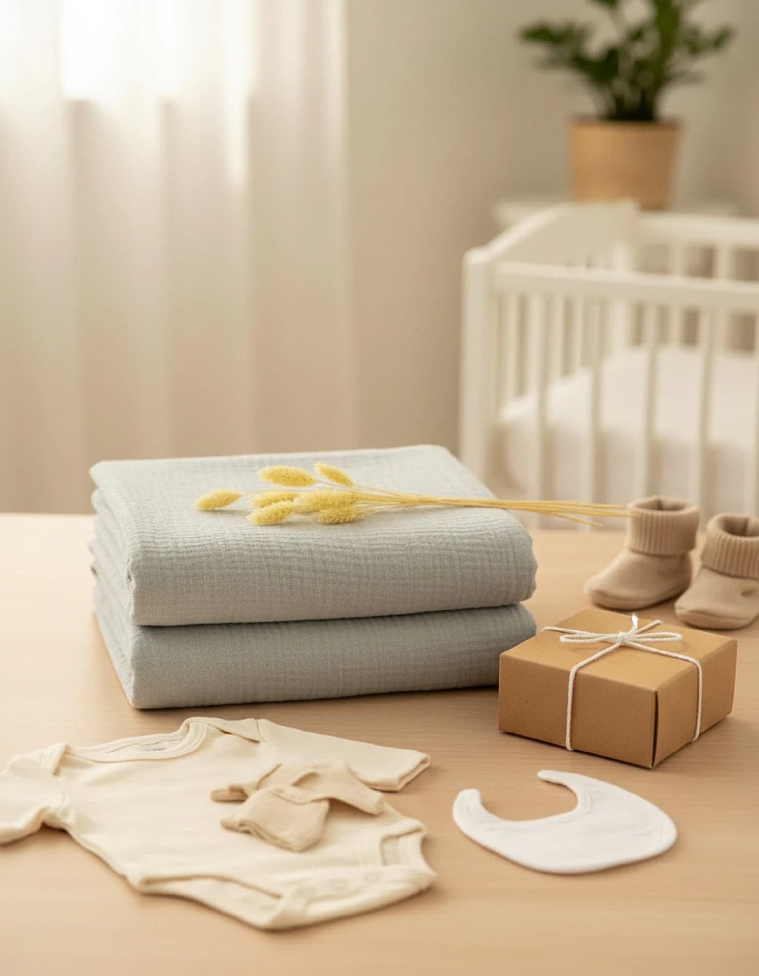 Muslin Ortu Gri BabyNest görsel 7