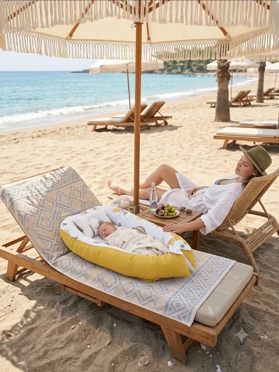 Babynest Sarı pikeli uçan balonlu