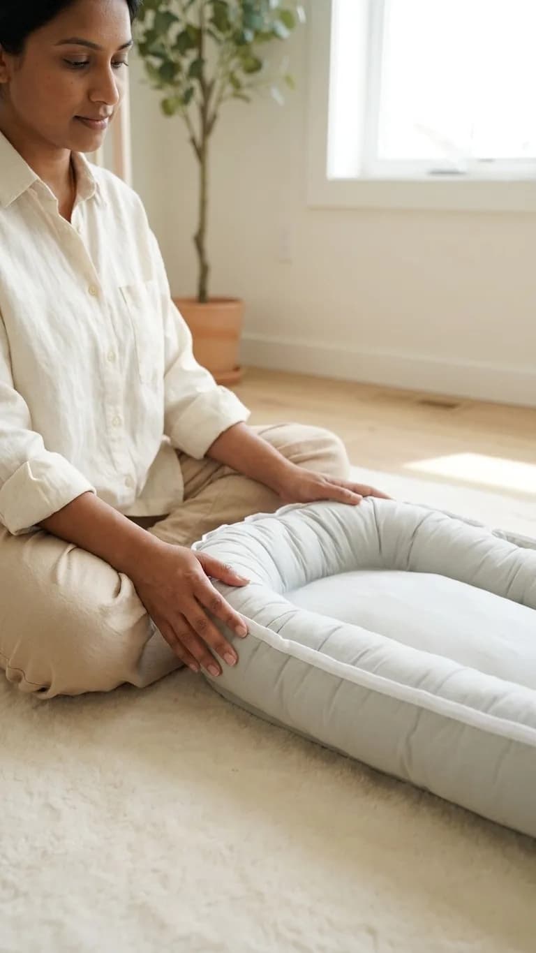 Oval yenidoğan beşik içi Babynest Gri