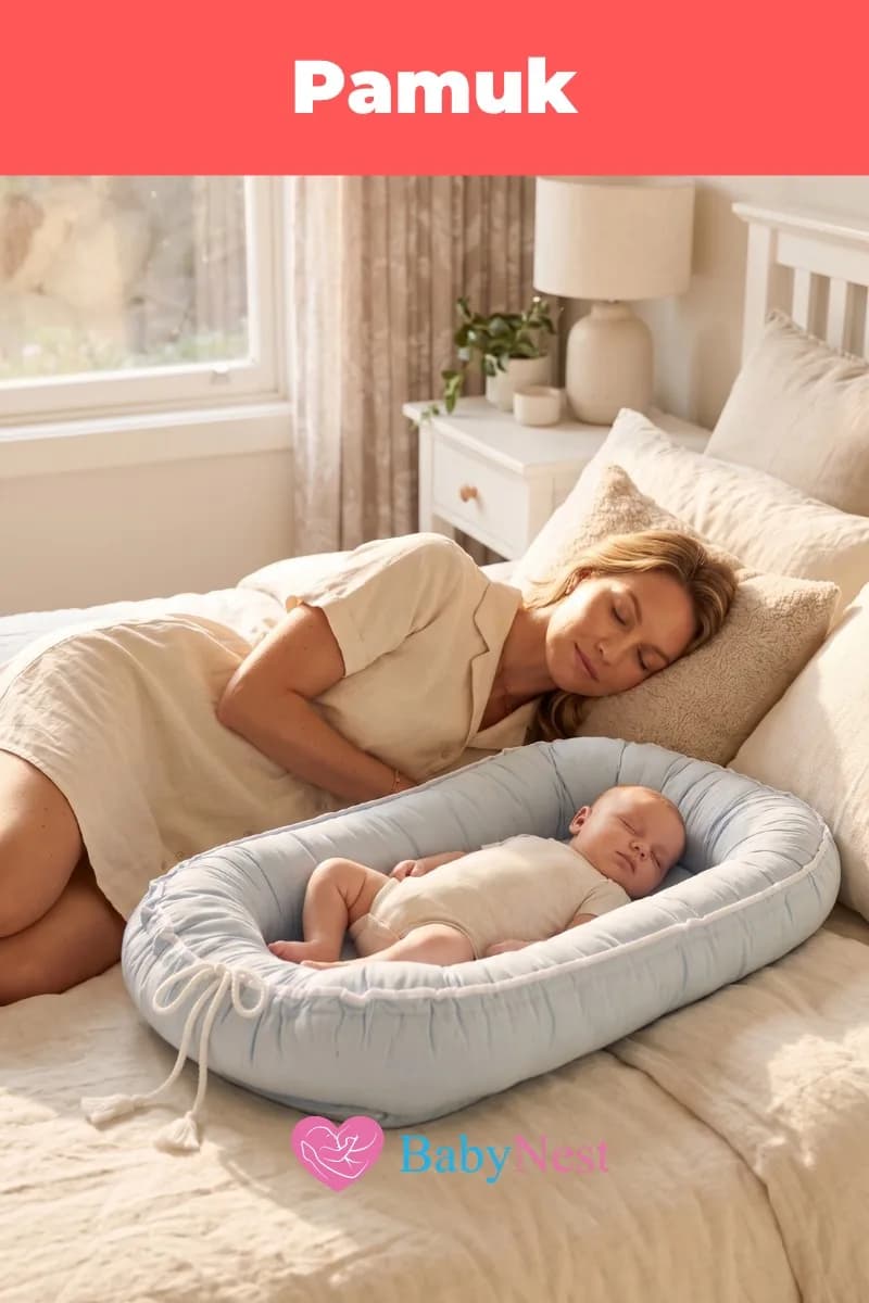 Oval yenidoğan beşik içi Babynest Bebek Mavisi