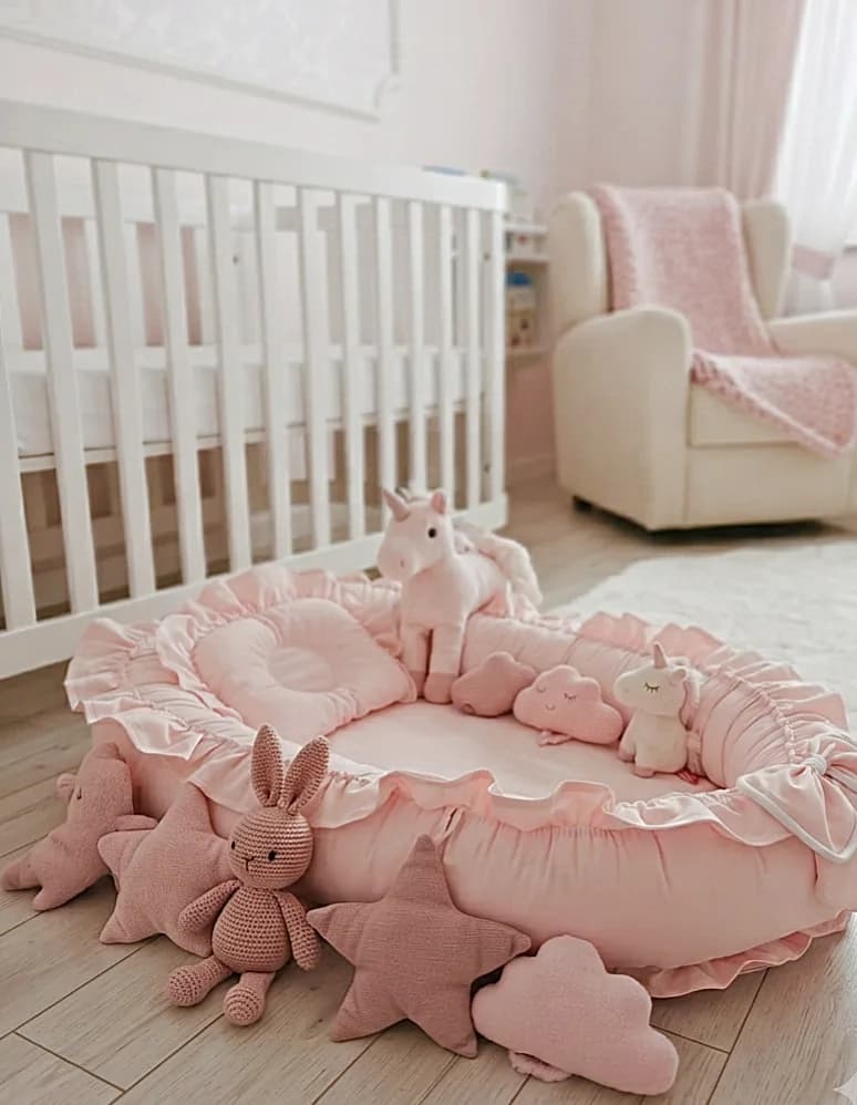 Pembe Fırfırlı Babynest