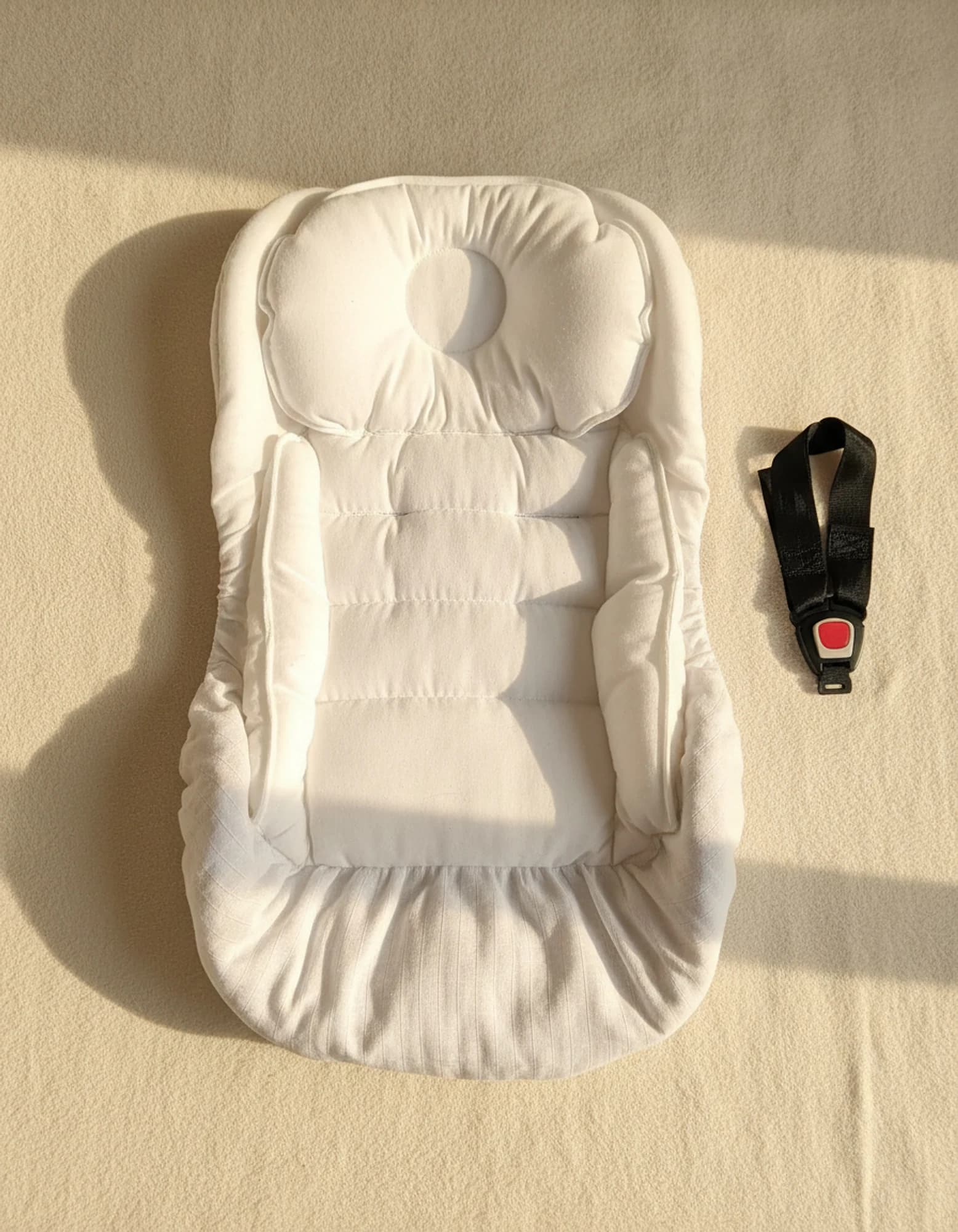 Puset Minderi Ve Puset Carsafi %100 Pamuk Beyaz Muslin BabyNest görsel 3
