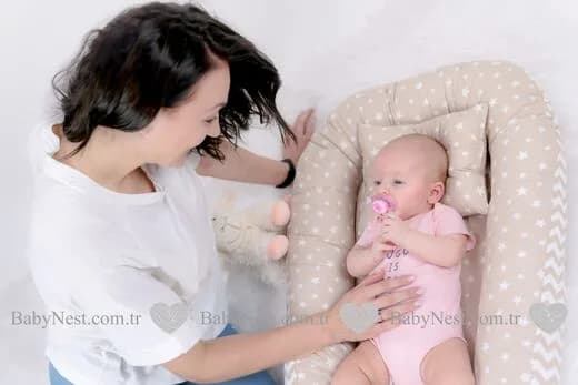 BabyNest krem zigzag desenli model